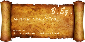 Beythum Szalárd névjegykártya