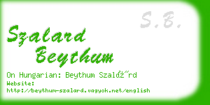 szalard beythum business card